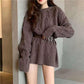 Autumn and Winter Lazy Wind To Wear Loose Mid-length Sweater Women Thick Sweater Coat