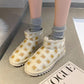 Snow Boots Women's Autumn and Winter Plus Velvet Thick Warm Sponge Cake Net Red All-match Cotton Shoes