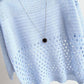 Summer Thin Bottoming Blouse Hollow Top Loose Pullover Knitted Sweater Women's Sunscreen Solid Color Breathable T-shirt