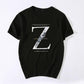 Z Letter Print T-shirts Summer Men O-neck Short Sleeve Casual Shirts Hong Kong Trend Tees Oversized Soft Breathable Tops
