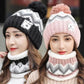 Hat Women's Autumn and Winter Plus Velvet Warm Knit Hat Warm Scarf Ladies Biking Ear Protection Warm All-match Woolen Hat