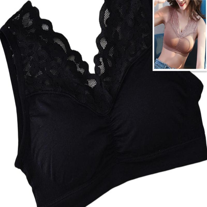 Breathable Women's Bra Bralette Brassiere Girls Bra 1Pc Wireless Solid Color Embroidered Beauty Back Skin-friendly Bra