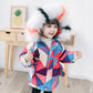 Kids Parkas for Girls Winter Thick Warm Hooded Faux Fur Coat Rhomboid Printed Parka Jacket with Detachable Faux Fur Collar Outwear
