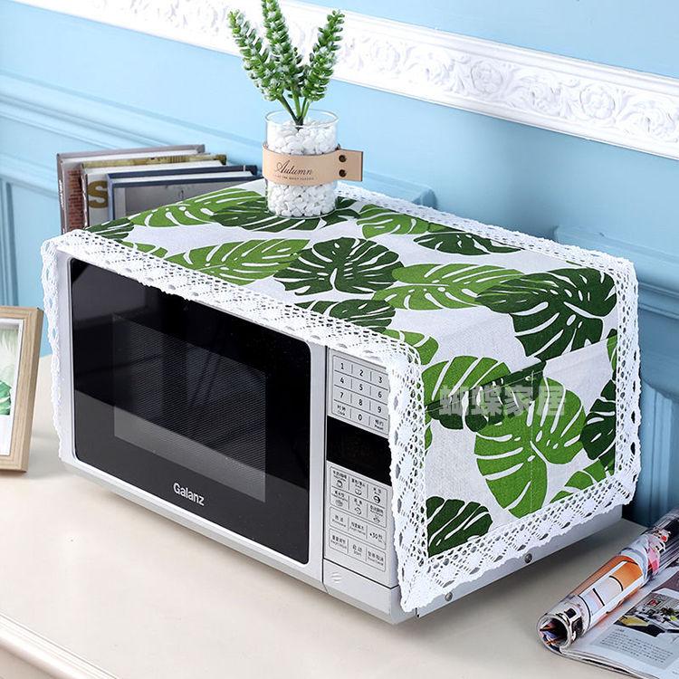Microwave Oven Cover Cloth Dust Cover Cotton Linen Waterproof Cover Towel Microwave Oven Protective Cover