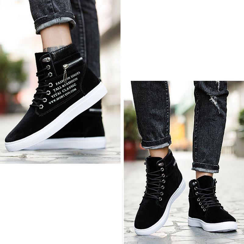 Spring and Autumn Sports High-top Shoes Men's College Style Korean Canvas Flat Casual All-match Sneakers