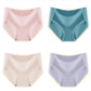 4Pcs/Set Sweet Girl's Solid Color Briefs Comfortable Breathable Cotton Seamless High Waist Panties Large Size Casual Underpants