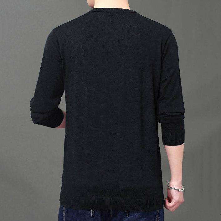 Sweater Men 2019 Autumn Winter V-Neck Knitted Sweater Pullover Men Casual Mens Sweaters Pull Homme