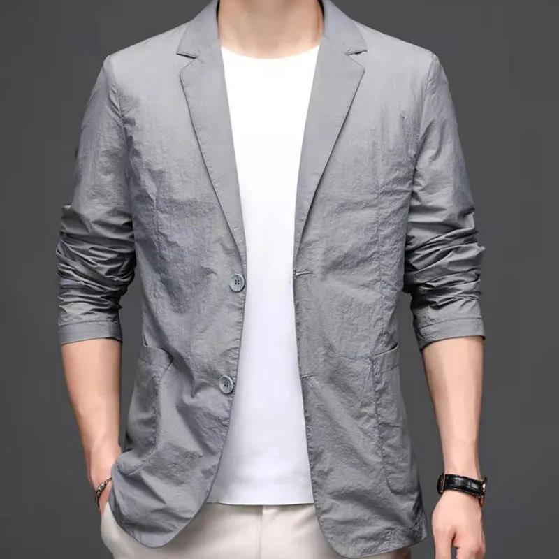 Casual Business Jacket Thin Sun Protection Suit Jacket Sports Suit Trend Spring and Summer Men's Tops