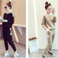 2pcs/set Women Outfits Soft Knit Suit O-neck Pullover Sweater and High Wasit Knitted Pants Two Piece Set Tracksuits