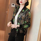Long Sleeve Jacket Summer Women's Loose Jacket Casual Sunscreen Thin Print Baseball Uniform