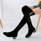 Sexy Slim Fit Elastic Flock Over The Knee Boots Women Shoes Autumn Winter Ladies Over Knee Suede  High Boots