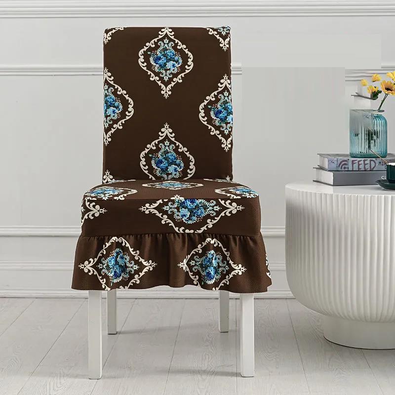European-style Thickened High-end Elastic Chair Cover Four Seasons General Purpose Dining Table and Chair Cover Rectangular Fabric Chair Cover