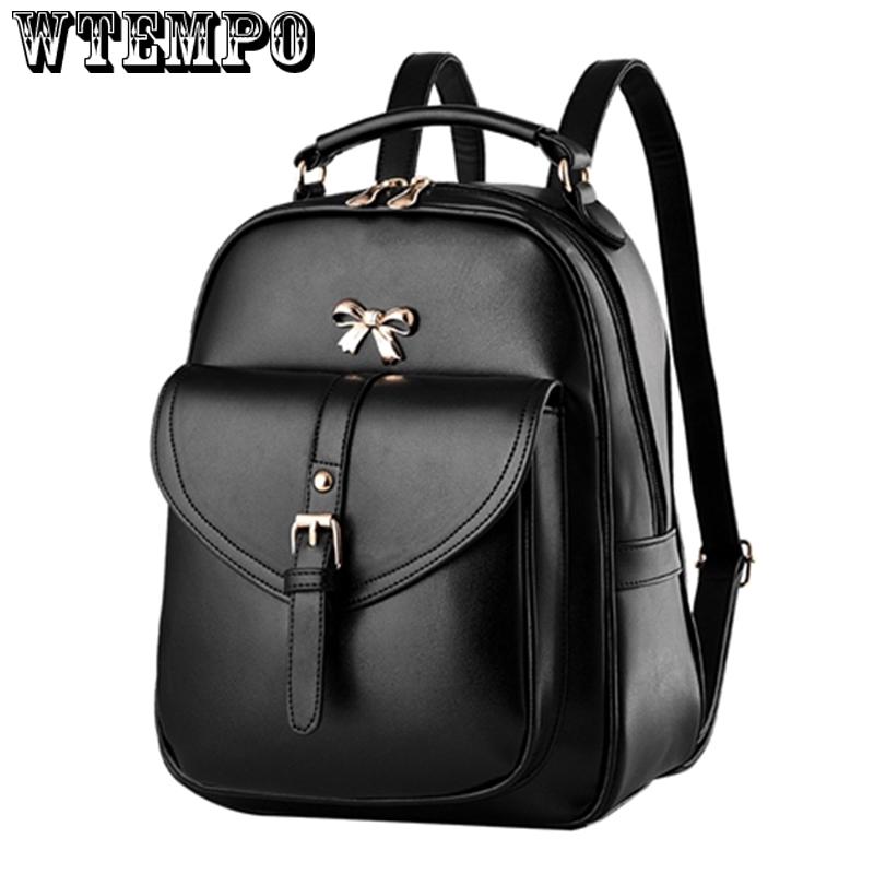 Fashion Pu Leather Women Backpack Simple Style Backpack Women College Backpack