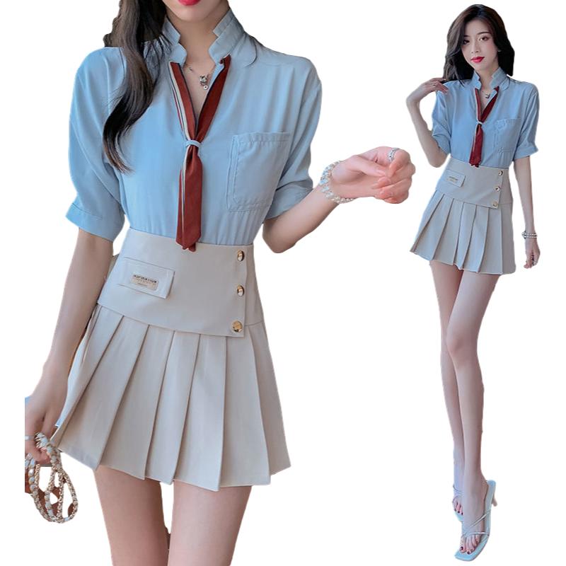 Irregular Women High Waist Pleated Skirt School Girl A-Line Short Skirt Uniforms Cosplay Sweet Girls