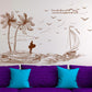 Island Style Hand Painted Self Adhesive Wall Sticker Removable Sticker PVC