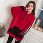 Women's Sweatshirt Wild Large Size Long Sleeve Warm Hood Top Autumn Winter Sweater Cotton