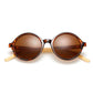 WTEMPO 2019 New Finish Handmade Bamboo Feet Round Sunglasses Women Brand Designer Plastic Frame Wome