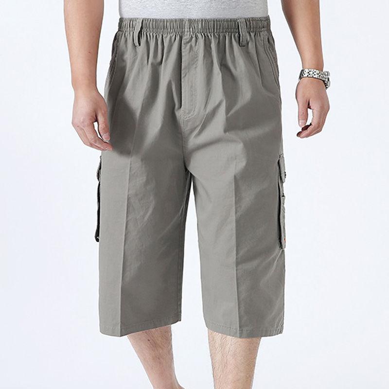 Middle-aged and Elderly Seven-point Loose Shorts Summer Casual Cotton Shorts