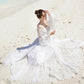 Woman skirt word shoulder chiffon dress female summer seaside beach skirt slim wild white dress