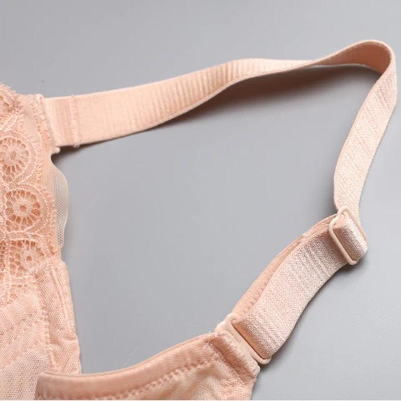 Women's Tube top style no steel ring bra Thick padded bra mold cup gathers sexy lace for flat chest underwear ladies adjustable comfortable brassiere