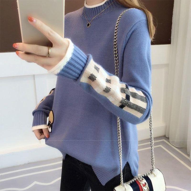 Autumn and Winter Warm Sweater Women's Student Loose Knit Bottoming Shirt
