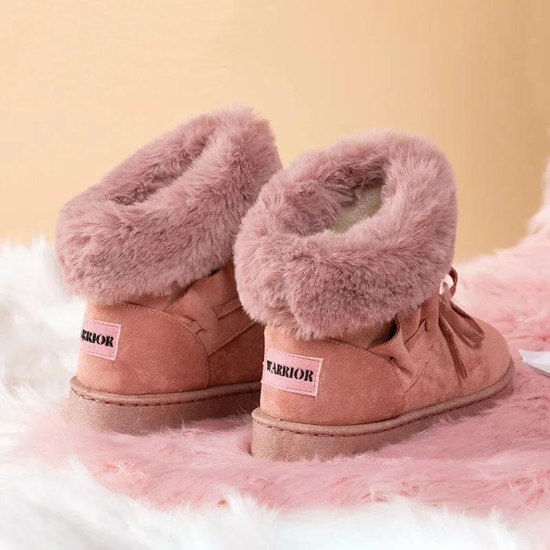 Women's Shoes Snow Boots Fur Short-tube Cotton Boots Winter Plus Velvet Warm Cotton Shoes Women Boots