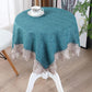 Family Dining Table Fabric Light Luxury Regular Rectangle Round Table Blue Round Table Cloth Chinese Tea Table Cover Cloth Towel