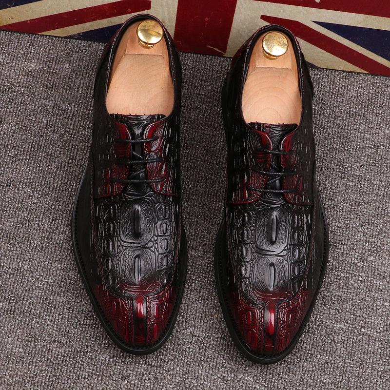Pointed Toe Man Formal Dress Shoes Luxury Leather Handmade Men's Wedding Party Footwear