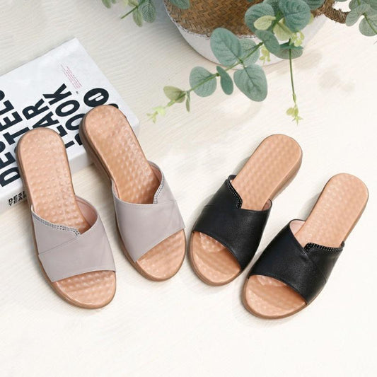 Fashion Slippers Women Summer Sandals Shoes Peep-toe Low Roman Sandals Ladies Flip Flops Slippers