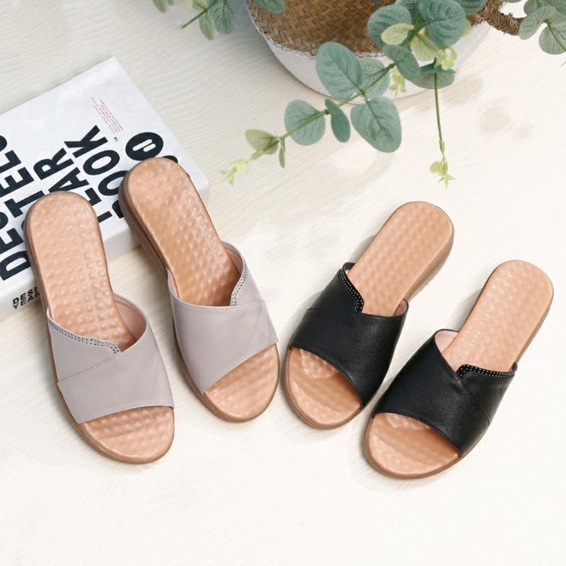 Fashion Slippers Women Summer Sandals Shoes Peep-toe Low Roman Sandals Ladies Flip Flops Slippers