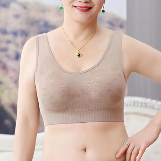 Cotton Comfortable Four Seasons Suitable Bra No Steel Ring Large Size Seamless Vest Type Gathered Anti-sagging Comfortable Beauty Back Bra