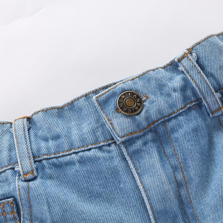 Girls Summer Dress One-shoulder Printing Shirt Denim Shorts Suit Summer Girls Short-sleeved Hole Shorts Set