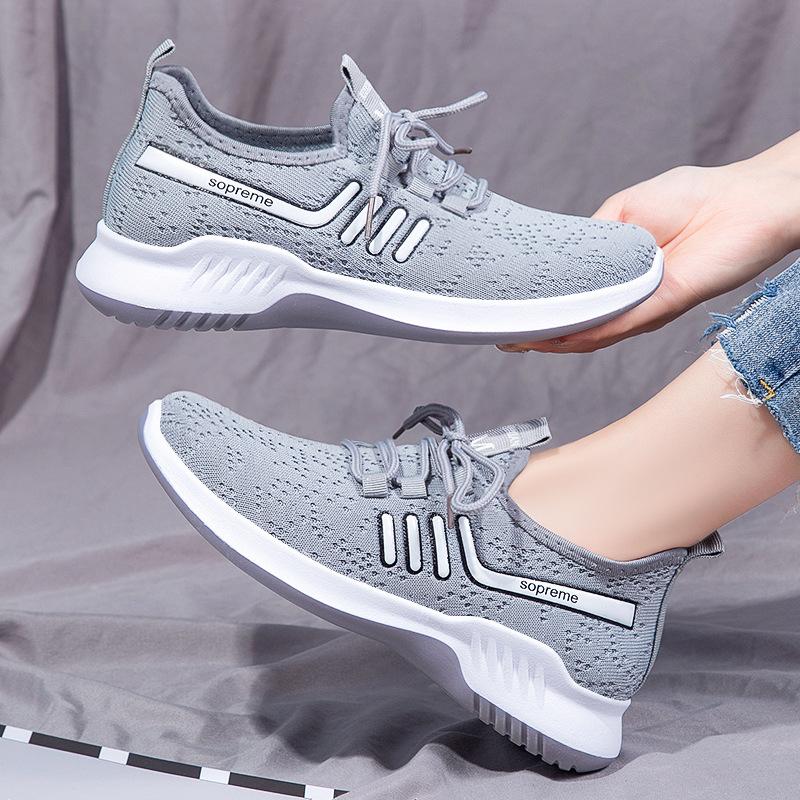 Summer Flying Knit Sneakers Lightweight Soft Sole Breathable Casual Sports Net Shoes
