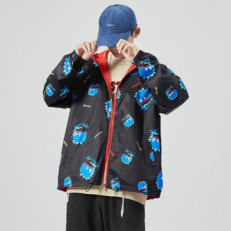Men's Loose Plus Size Casual Windproof Hooded Jacket Men's Zipper Jacket Sports Jacket Student Jacket