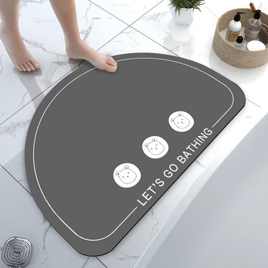 Diatolite Cartoon Bathroom Water Absorption Foot Pad Anti-slip Home Land Pad Toilet Door Toilet