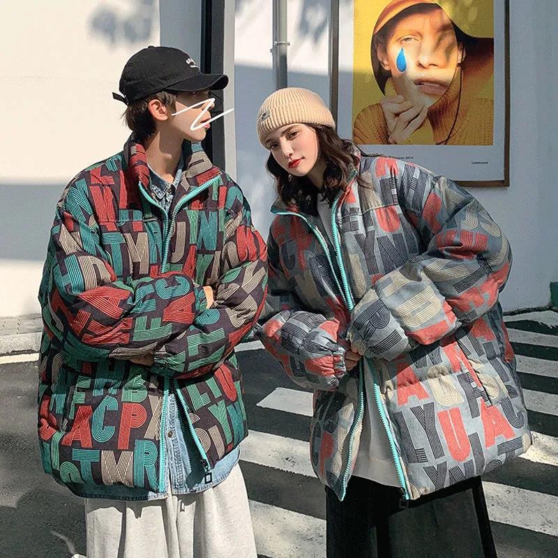 Winter Men's and Women's Cotton-padded Jackets, Warmth Cotton-padded Jackets Trendy Brand Jackets Warm Lovers Bread Clothes