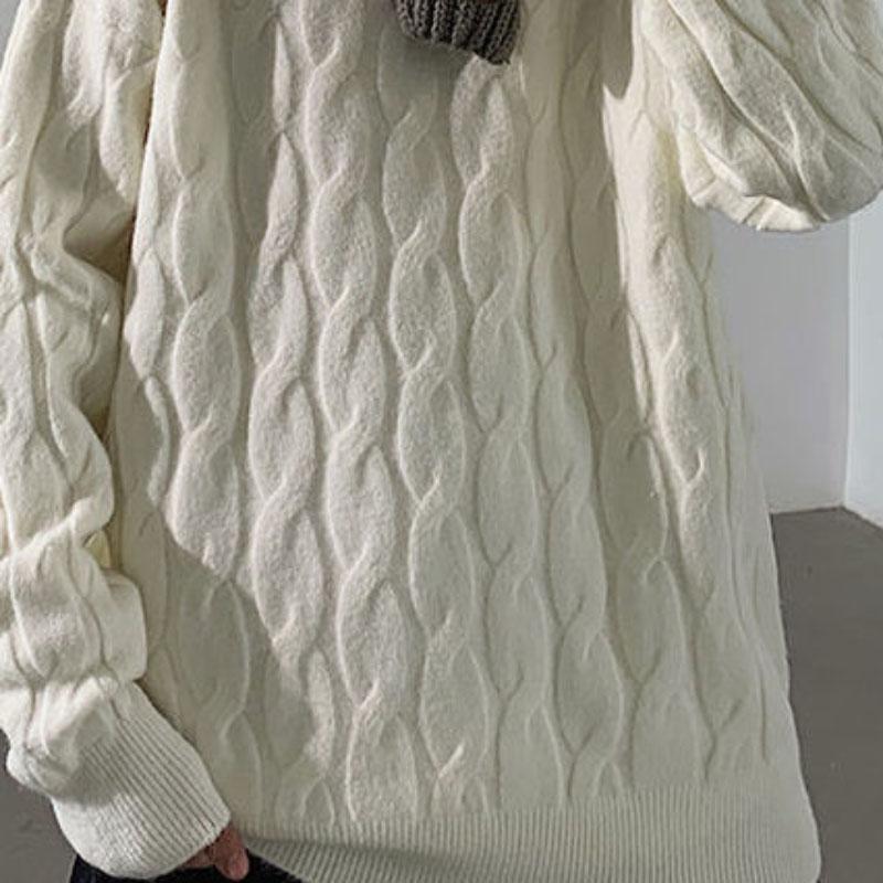 Sweater Men's Winter Warm and Comfortable Loose Couple Clothes Autumn and Winter Knit Sweater Handsome Long-sleeved Sweater