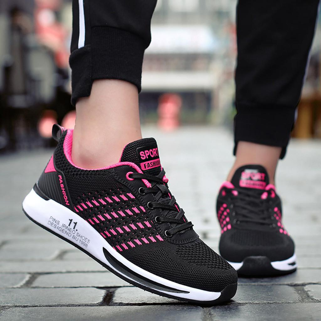 Couples Sports Shoes Fashion Women Flying Woven Mesh Breathable Non-Slip Wear-Resistant Cushion Sneakers Men's Vulcanize Shoes
