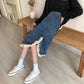 Women Sexy Sweet Solid Split Denim Skirt Lace High Waist Above Knee Hip Skirt Casual Club Home Office
