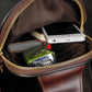 Retro Chest Bag Men Coffee Soft Leather Large-capacity Pockets Outdoor Sports Fitness Shoulder Bag