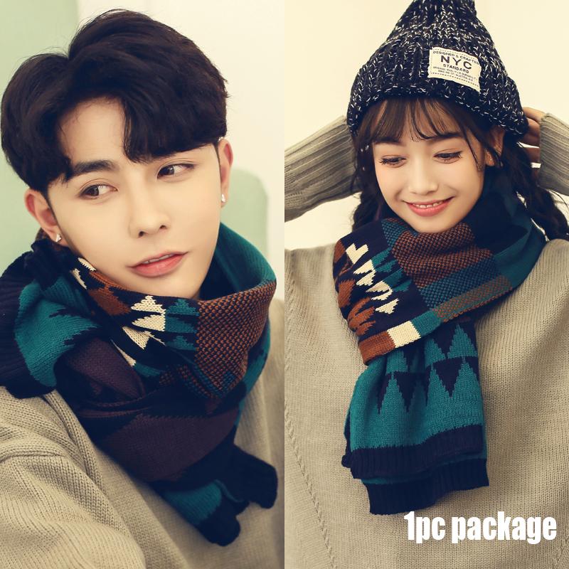 Men Scarf Winter Warm Solid Soft Women Cashmere Scarves Shawls and Wraps Couple Scarfs Gift