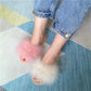Fur Furry Slide Sweet Feather Thick Bottom Beach Female Sandals Hair Flip Flops Women Home Slippers Indoor Soft