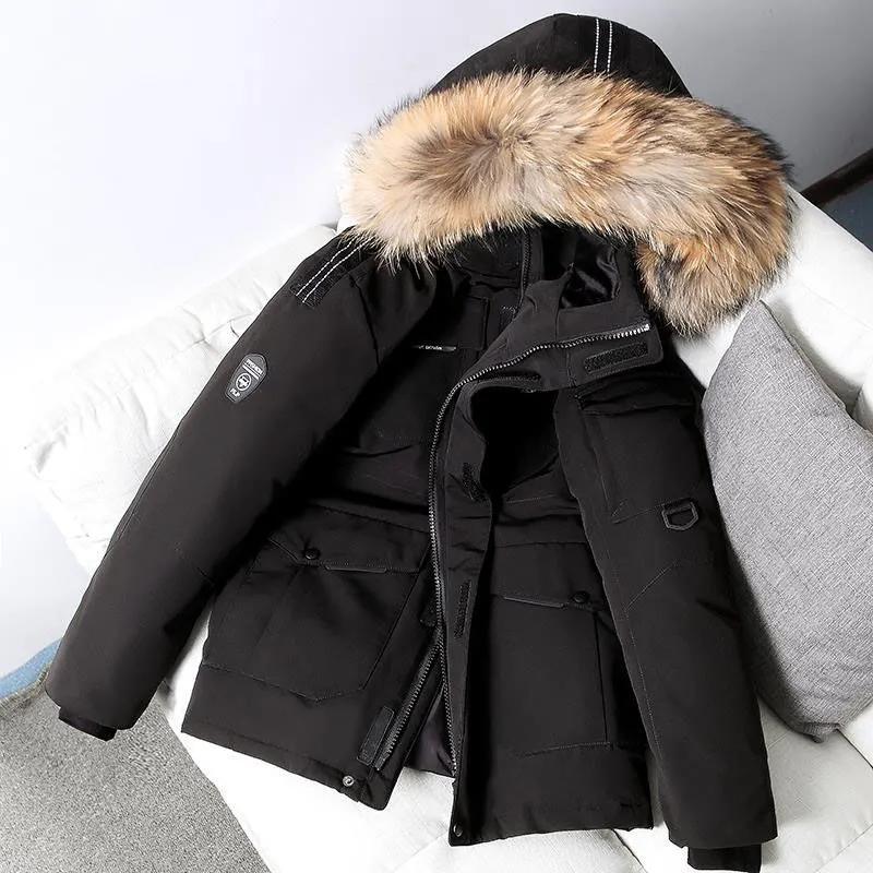 Women's Short Down Jacket Korean Star Outdoor Winter Coat Large Size Women's Autumn and Winter Big Fur Collar Warm Cotton Clothing Couple Clothes