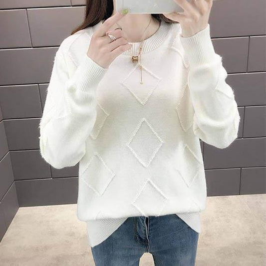 5 Colors Women Solid Color Rhombus Skin-friendly Sweater Turtleneck Bottoming Knitwear Top
