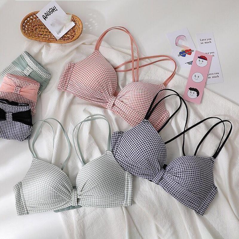 Bra Women's Cute Sexy Small Breasts Gathered Without Steel Ring Beautiful Back Underwear Light and Breathable Fabric Comfortable