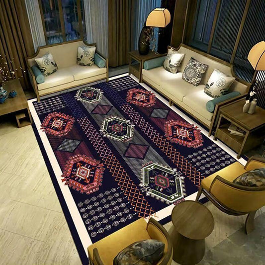 American Retro European National Style Living Room Golden Drill Rug Simple Sofa Coffee Table Bedroom Bedside Blanket