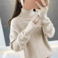 Women Black Turtleneck Thicken Warm Pullover Sweater Loose Office Short Bottoming Shirt