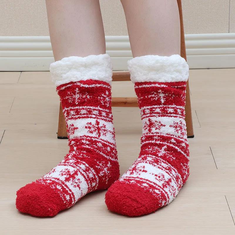 Winter Lamb Plush Socks Plus Velvet Thickening Home Wear Floor Socks Ladies Long Tube Socks