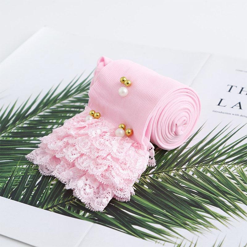 Girls' Leggings Spring and Autumn Thin Sectio Little Girl Trousers Lace Trousers Nine-point Trousers Small Feet Trousers Outer Wear