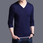 Mens Sweater Winter Warm Knitted Sweater Casual Pullovers V-Neck Long Sleeve Slim Cashmere Sweaters